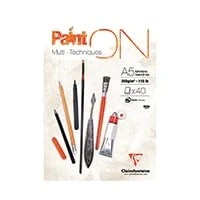 Afbeelding van Tekenblok clairfontaine paint on a5 40 vel 250g 4 stuks
