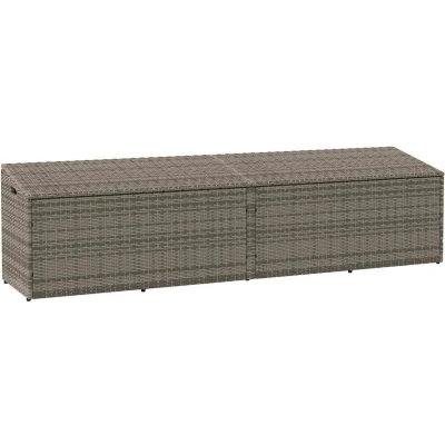 Afbeelding van vidaXL Tuinbox 220x50x58 cm poly rattan grijs