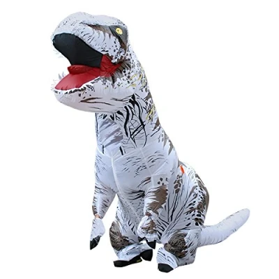 Afbeelding van JASHKE Opblaasbaar dinosauruskostuum, dinosaurus, opblaasbaar, volwassenen, wit