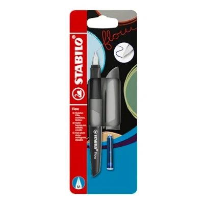 Afbeelding van STABILO Flow Vulpen Monochrome Grijs + 1 Inkt Cartridge