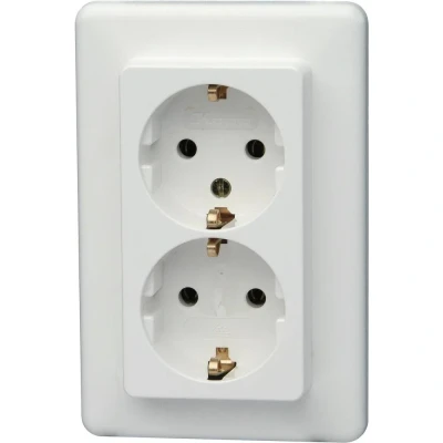 Afbeelding van Kopp 912613066 Wandcontactdoos met randaarde Inzetstuk Europa Arctisch wit, Mat