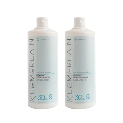 Afbeelding van K KLEMERLAIN Zuurstofhoudende haarcrème, ultra romige haaroxidatiemiddel, permanente haarkleuring, veganistisch, 2 x 1 liter (20 vol, 6%)