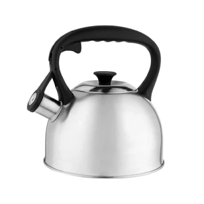 Image de FLORINA Bouilloire Inox (2,1 l) I Sifflante ONDA Poignée en Nylon Couvercle Amovible Induction, Gaz Pour Thé et Café Sifflement Automatique Couleur: Argent