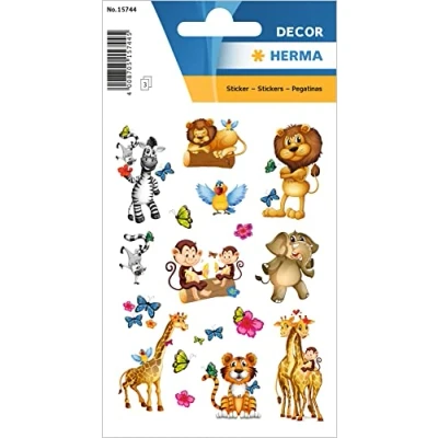 Afbeelding van HERMA 15744 stickers voor kinderen Jungle (51 stickerpapier), permanente met motief, etiketten meisjes en jongens, kleurrijk