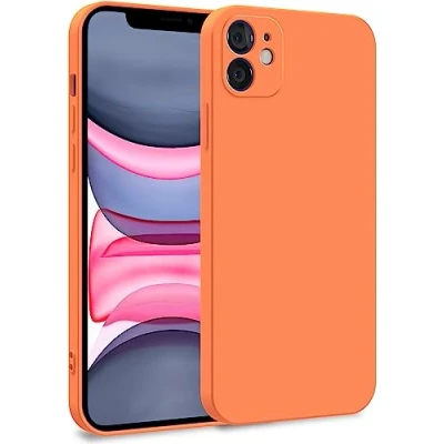 Afbeelding van MyGadget Beschermhoes compatibel met Apple iPhone 11, zachte en soepele hoes van TPU, microvezelvoering, extra dun licht, oranje