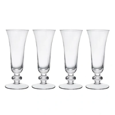 Afbeelding van Mikasa Salerno Crystal Champagne Glazen, 170ml, Set van 4 Loodvrije, Heldere Flesjes Fijn Glas met Korte Steel en Brede Rand Vaatwasmachinebestendig