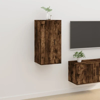Afbeelding van Tv wandmeubel 40x34,5x80 cm gerookt eikenkleurig