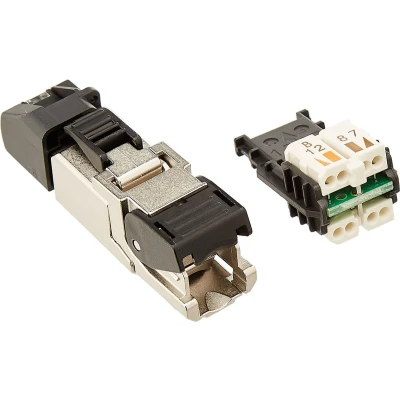 Afbeelding van Telegärtner J00026A2001 kabel connector RJ 45 Zwart, Zilver