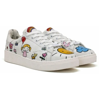 Afbeelding van Goby Happy Doodle Dames Sneakers Vegan Handmade Maat 36