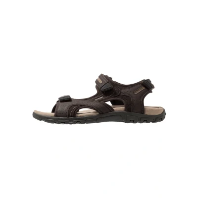Afbeelding van Geox Strada Outdoorsandalen, Heren, Maat: 42, Brown/sand Leer en textiel