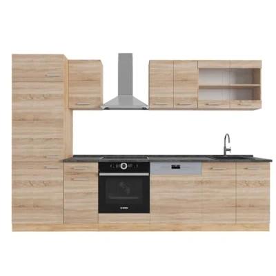 Afbeelding van Vicco Complete keukeneenheid R Line, Sonoma/Goudkraft eik, 300 cm , WB Antraciet
