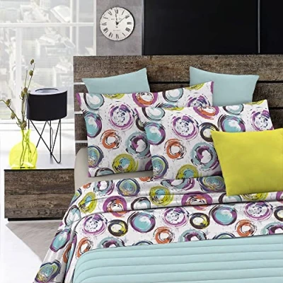 Afbeelding van MB HOME ITALY Beddengoedset &quot;Fantasy&quot;, Cerchi Astratti, voor tweepersoonsbedden