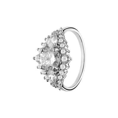 Afbeelding van Lucardi GLAM Ring, Dames, Maat: 49, Silver