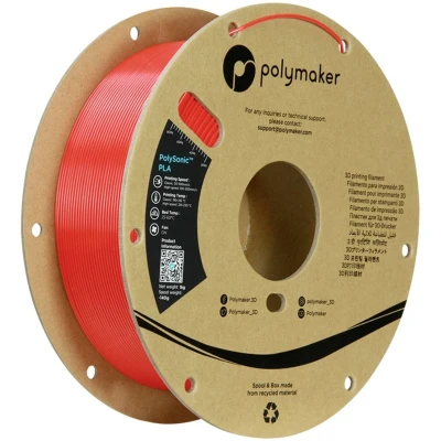 Afbeelding van POLYMAKER POLYSONIC HIGH SPEED PLA RED 1.75mm 1KG
