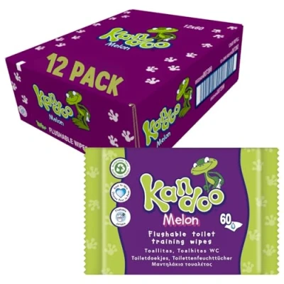 Afbeelding van 12x Kandoo Vochtige Toiletdoekjes Melon 60 stuks