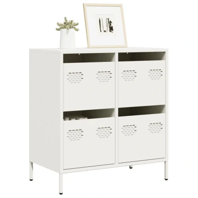 Afbeelding van vidaXL Dressoir 68x39x73,5 cm koudgewalst staal wit