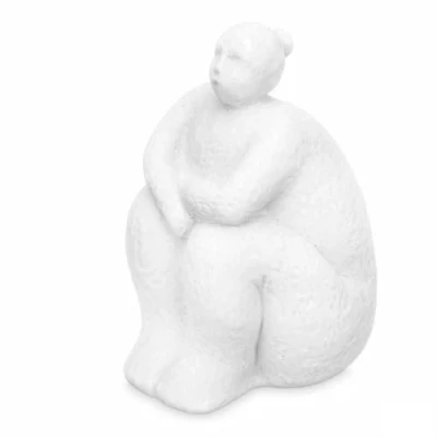 Afbeelding van Decoratieve figuren Wit Dolomite 18 x 30 19 cm (4 Stuks) Vrouw Zittend