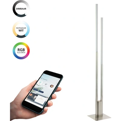 Afbeelding van EGLO connect.z Fraioli Z Smart Vloerlamp 175,5 cm Grijs/Wit Instelbaar RGB &amp; wit licht Dimbaar Zigbee