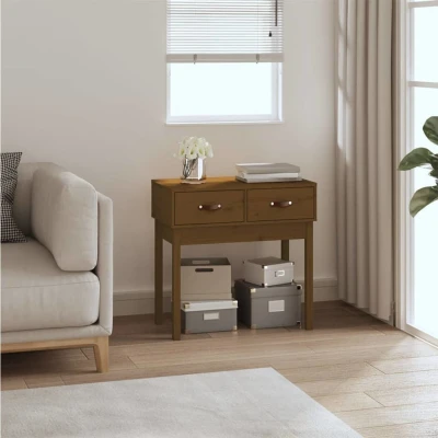 Afbeelding van Wandtafel 76,5x40x75 cm massief grenenhout honingbruin