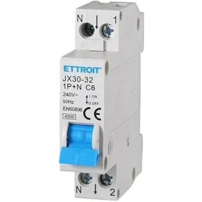 Afbeelding van IXTRIMA Automatische magnetothermische schakelaar 1P+N 16A C16 220 V 4,5 kA, neemt 1 module in beslag