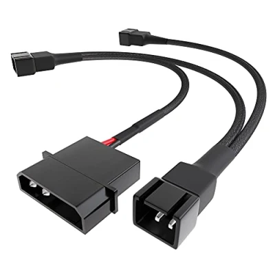 Afbeelding van KabelDirekt 20 cm 4 polige (5,25 inch) Molex connector 5V naar 3 x stekker 2 ventilator splitterkabel