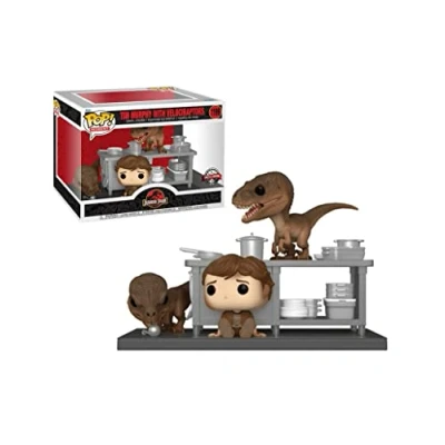 Afbeelding van Funko Tim Murphy met Velociraptors Movie Moment Jurassic Park Figuur