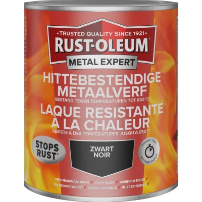 Afbeelding van Rust oleum metal expert hittebestendige metaalverf 750 ml, zwart