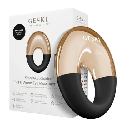Afbeelding van GESKE Cool &amp; Warm Eye Massager 7 in 1 Multi Action Ogen en gezicht Koelen opwarmen zonder batterij Verstevigen, ontspannen leeglopen Eenvoudig vast te pakken ringontwerp