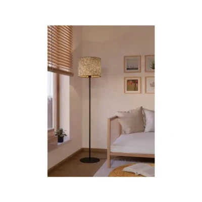 Afbeelding van EGLO Butterburn Vloerlamp E27 162 cm Berkenbladeren Zwart/Beige/Groen