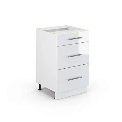 Afbeelding van Vicco Keukenonderkast Fame Line, Wit/Wit, 50 cm zonder werkblad