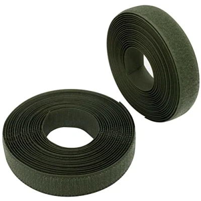 Afbeelding van AERZETIX C65943 25 mm 5 meter klittenband tape voor het oog springende Organizer / kabelbinder Kledingzak riem Kleur: olijfgroen in polyamide en polyester