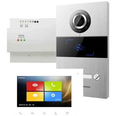 Afbeelding van HHG Villa set 1 Complete voor Video deurintercom Aluminium (geborsteld), Wit