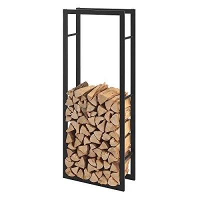 Afbeelding van Stalen brandhout rek houtopslag 50x150x25 cm zwart