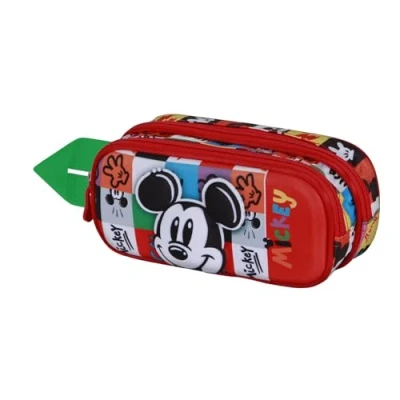 Afbeelding van Disney Mickey Mouse Mood 3D etui, dubbel, meerkleurig, 22 x 10 cm, Mouse, één maat, dubbel Dubbele etui