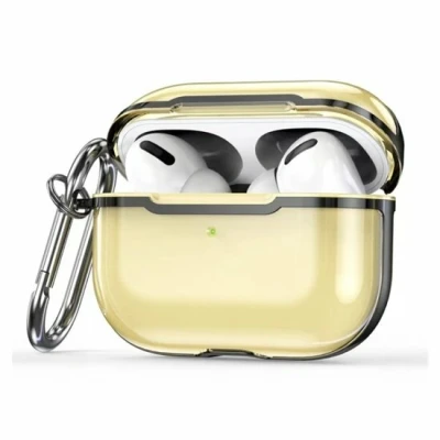 Afbeelding van AirPods Pro / 2 hoesje TPU Split series Goud + Zwart (transparant) Optimale bescherming voor jouw