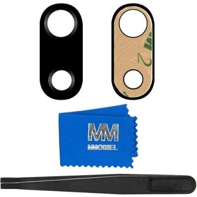 Afbeelding van MMOBIEL Glazen lens voor achtercamera, compatibel met iPhone 7 Plus/8 Plus, cameralens dubbelzijdig plakband, pincet en doek, zwart