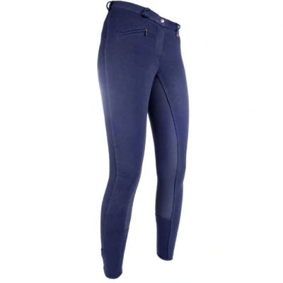 Afbeelding van HKM Rijbroek Basic Belmtex Grip 3/4 Zitvlak Donkerblauw 40