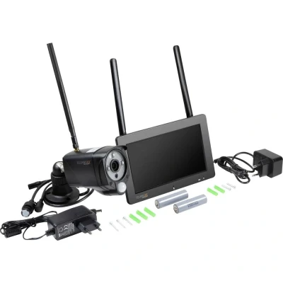 Afbeelding van Technaxx TX 128 Bewakingscamera set met 7&quot; Touchscreen FullHD indoor / outdoor camera opnamefunctie, infrarood, App bediening