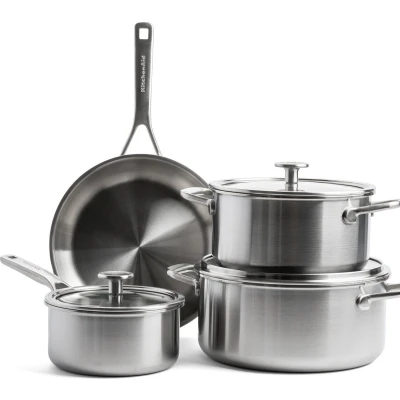 Afbeelding van Kitchenaid Multi ply Stainless Steel Braadpan 24cm/kookpot 20+24cm/steelpan 16cm 7 delig