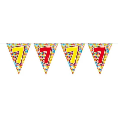 Afbeelding van Vlaggenlijn 7 jaar Birthday Blocks 6 meter