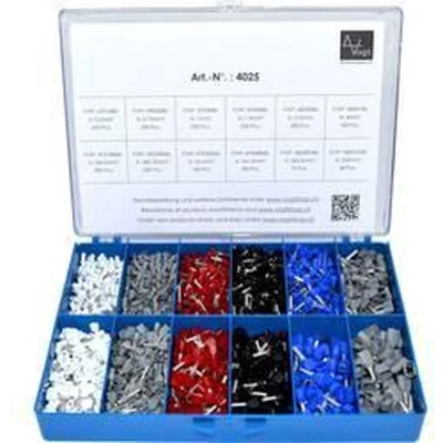 Afbeelding van Vogt 4025 Assortiment adereindhulzen Wit, Grijs, Rood, Zwart, Blauw 2065 stuk(s)