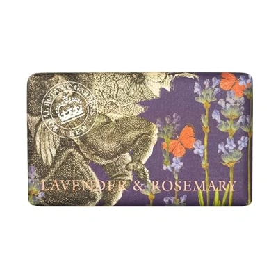 Afbeelding van The English Soap Company Royal Botanical Gardens Kew Sheaboter gewikkelde zeepreep, hydraterende zeep voor gezicht en lichaam, lavendel rozemarijngeur, 240 g