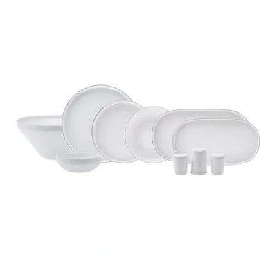 Afbeelding van Karaca New Saturn Gold Streamline porseleinen tafelservies, 59 delig, voor 12 personen, serveerborden, nieuw bot