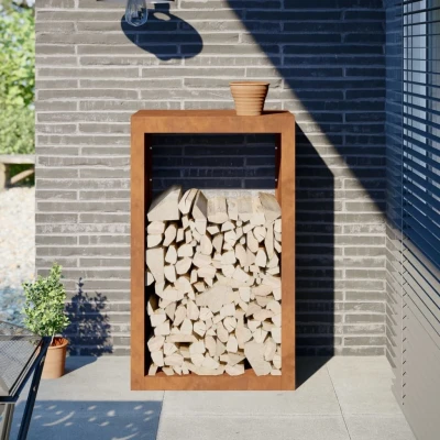Afbeelding van vidaXL Haardhoutrek 60x40x100 cm cortenstaal