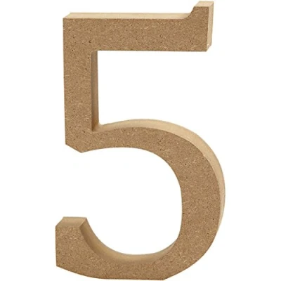 Afbeelding van Creativ Company Cijfer 5 MDF 8cm, 1st.
