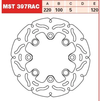 Afbeelding van TRW MST397RAC Remschijf 220 5