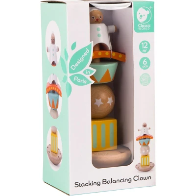 Afbeelding van Classic World Houten Stapel en Balansspel Clown, 6dlg.