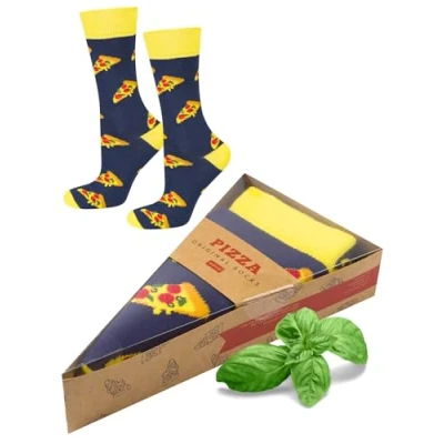 Afbeelding van soxo Fast Food Grappige damessokken, cadeau voor heren, fantasie, sokken, idee, 2 maten, 1 3 paar, Pizza paar