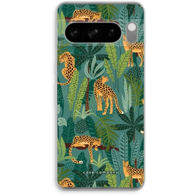 Afbeelding van Case Company® hoesje geschikt voor Google Pixel 8 Pro Luipaard 2 Soft Cover Telefoonhoesje Bescherming aan alle Kanten en Schermrand