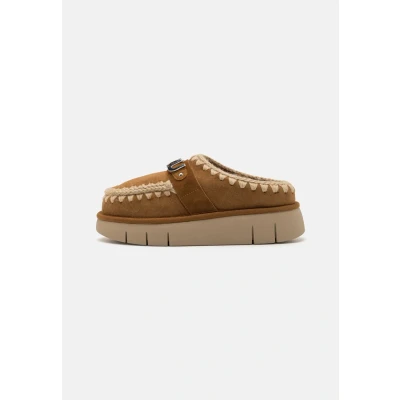 Afbeelding van Mou Bounce Clog Pantoffels Sloffen Dames Cognac Maat 40
